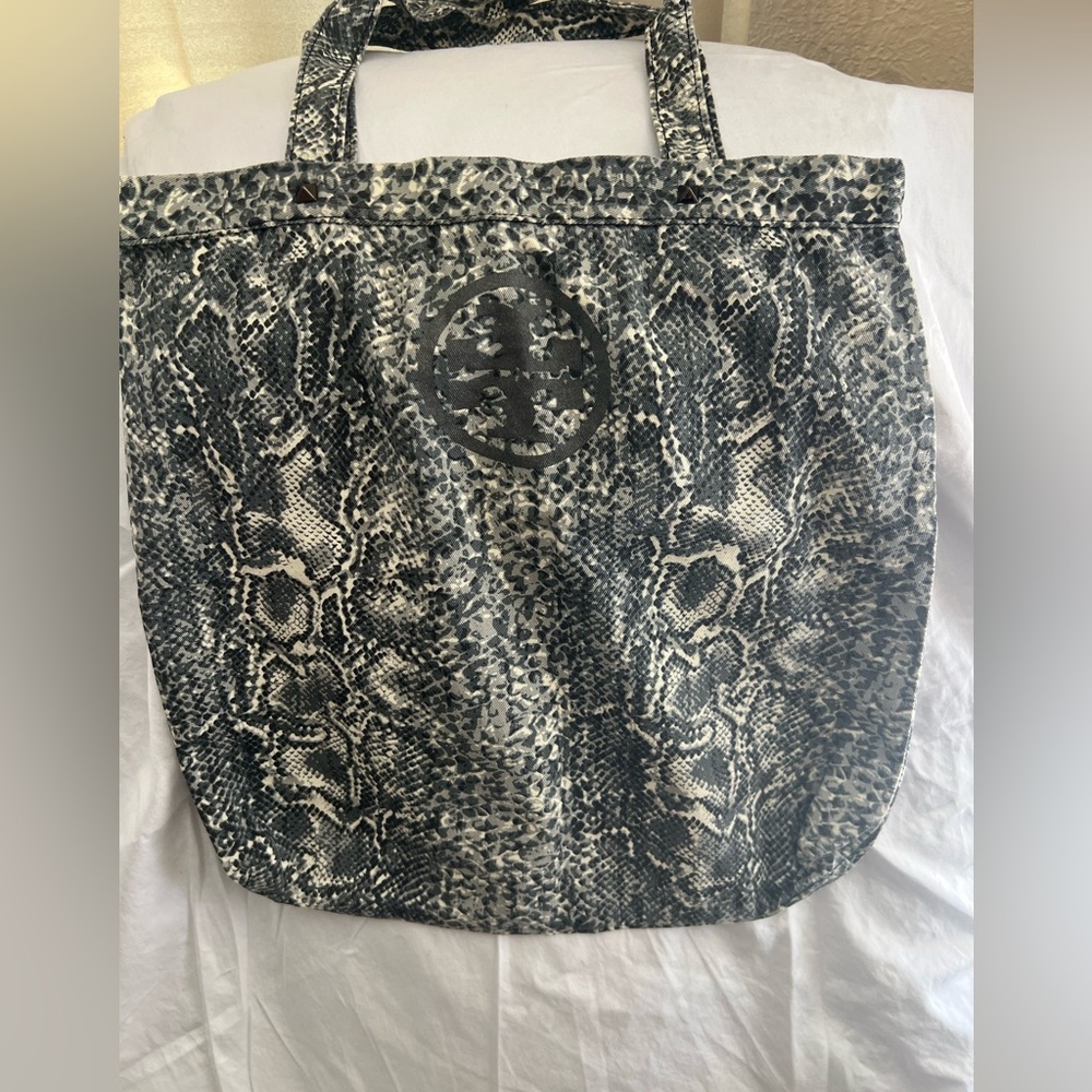 Tory Burch Gray Snake Print Tote